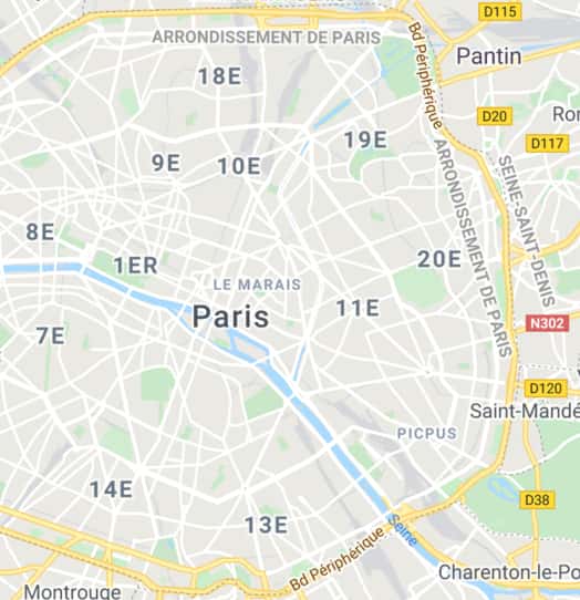 carte de Paris indiquant les cabinets médicaux ipso